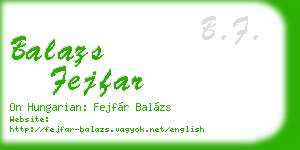 balazs fejfar business card